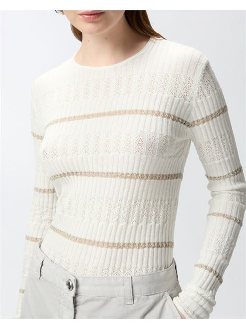 Maglia a costine con righe metallizzate Pisanino Pinko PINKO | 104735-A2FC-Z05