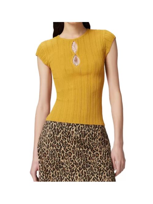Top  manica corta a costina traforata Tofane Pinko PINKO | 104742-A2FR-HN7