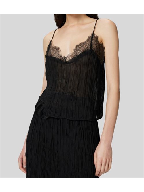 Top georgette arricciato con pizzo Pinko PINKO | 104854-A2CP-Z99