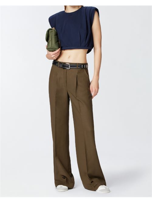 Pantalone palazzo in lino con tasche Wonderwall Pinko PINKO | 104869-A2HA-S1C