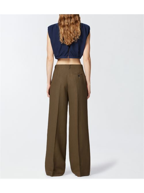 Pantalone palazzo in lino con tasche Wonderwall Pinko PINKO | 104869-A2HA-S1C