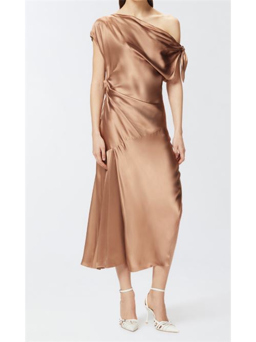 Abito da cerimonia midi asimmetrico in satin Verdone Pinko PINKO | 104986-A2GZ-L31