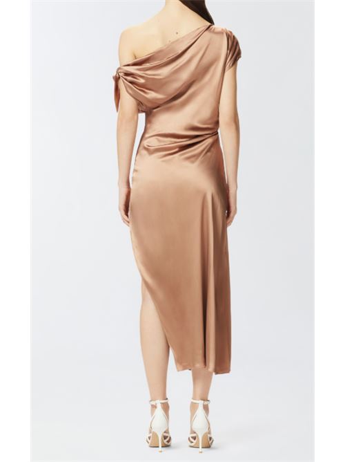 Abito da cerimonia midi asimmetrico in satin Verdone Pinko PINKO | 104986-A2GZ-L31