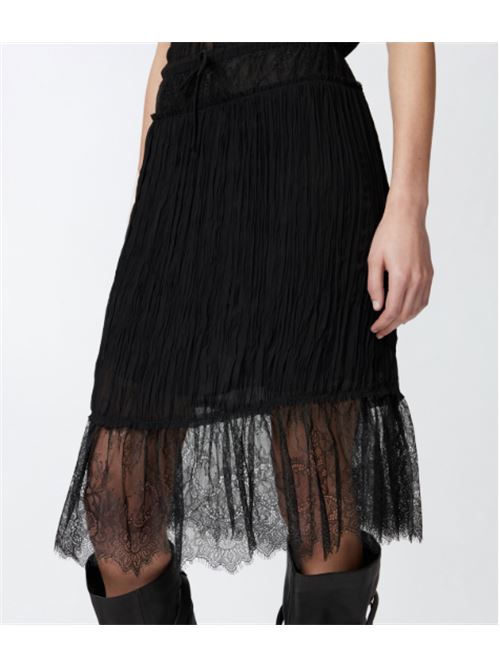 Gonna arricciata al ginocchio con pizzo Giravolte Pinko PINKO | 105007-A2CP-Z99