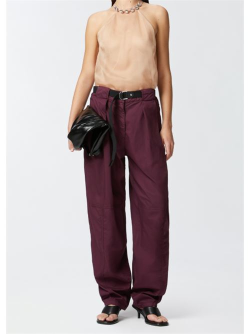 Pantalone ampio in cotone con cintura Yann Pinko PINKO | 105139-A2L8-R62