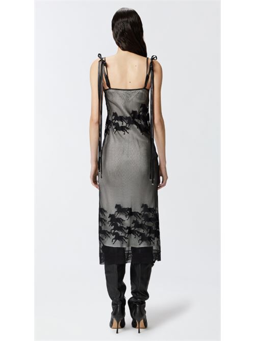 Abito midi trasparente con disegno cavalli Reimagine Arabian Pinko PINKO | 105208-A2KS-ZZ2