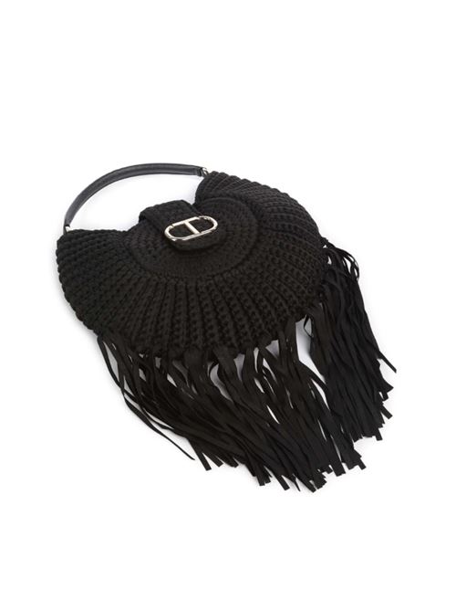 Borsa a spalla grande tonda in crochet con frange La Coquillette Twinset TWINSET | 251TD8140-00006