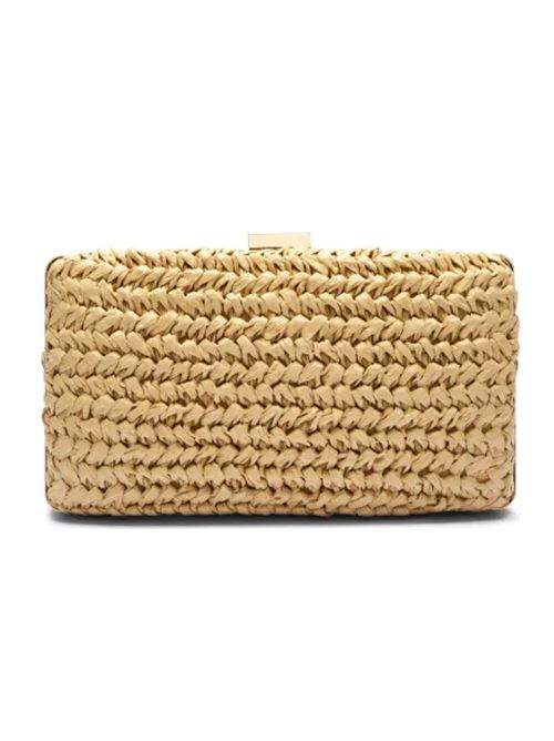 Pochette effeto paglia con logo ricamo castoni Twinset TWINSET | 251TD8240-00193