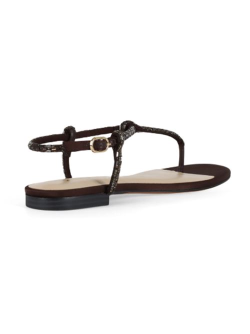 Sandalo infradito in ecopelle e tessuto con strass Twinset TWINSET | 251TGT110-10780