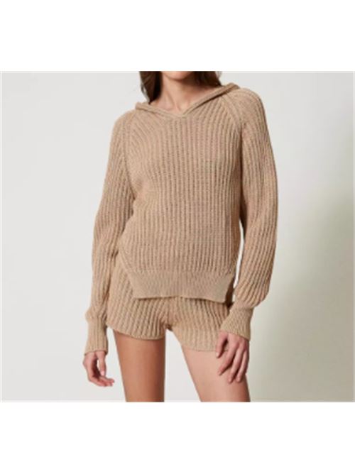 Maglione con cappuccio a coste Twinset TWINSET | 251TP3203-12262
