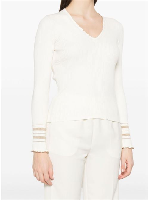 Maglia a costine con righe lurex Twinset TWINSET | 251TP3422-12314
