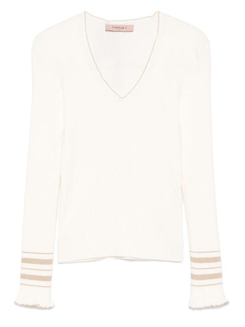Maglia a costine con righe lurex Twinset TWINSET | 251TP3422-12314