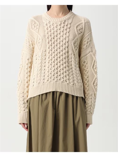 Maglione a girocollo con lavorazione intrecciata Delicate Twinset TWINSET | 251TP3461-12140