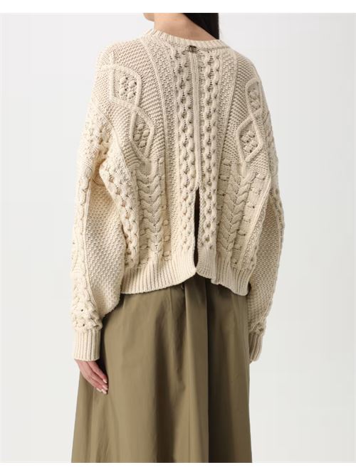 Maglione a girocollo con lavorazione intrecciata Delicate Twinset TWINSET | 251TP3461-12140