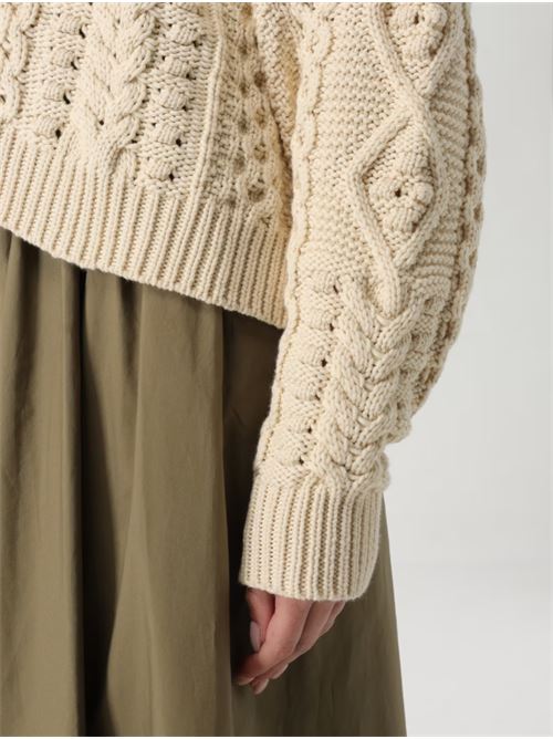 Maglione a girocollo con lavorazione intrecciata Delicate Twinset TWINSET | 251TP3461-12140