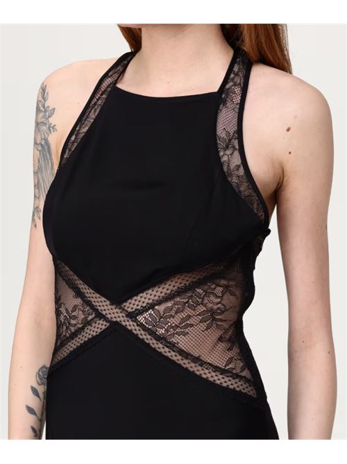 Abito lungo S/M in raso con inserti in pizzo e ricami Twinset TWINSET | 251TT2112-00006