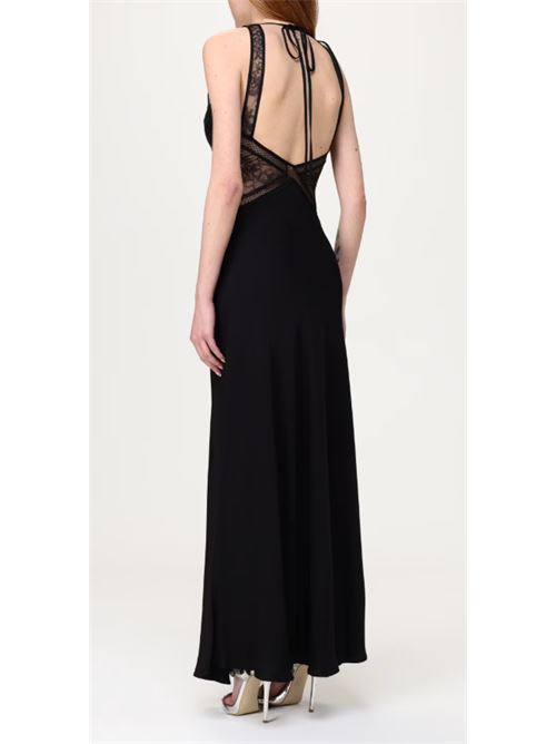 Abito lungo S/M in raso con inserti in pizzo e ricami Twinset TWINSET | 251TT2112-00006
