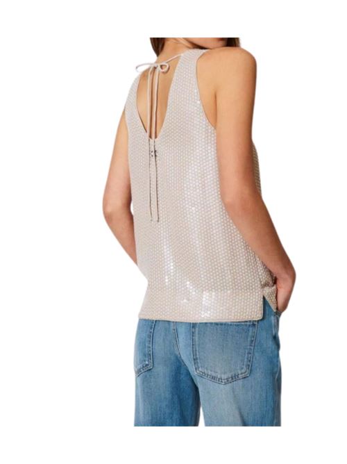 Top in tessuto ricamato da paillettes Twinset TWINSET | 251TT2131-12495