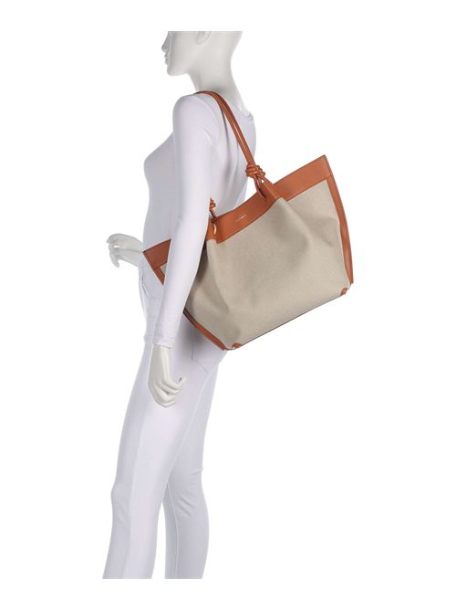 HANDBAG CANVAS FABRIC/GRAINED LEATH. / NATURAL/NOIR COCCINELLE COCCINELLE | E1U06110101-822