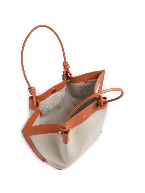 HANDBAG CANVAS FABRIC/GRAINED LEATH. / NATURAL/NOIR COCCINELLE COCCINELLE | E1U06110101-822