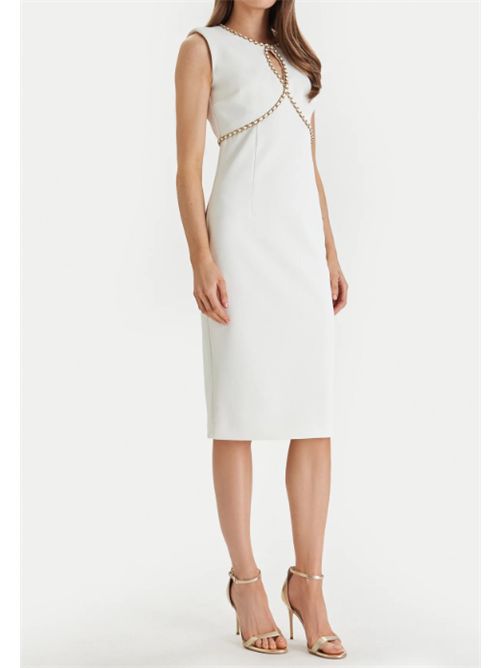Abito midi maye in crepe di cotone con applicazione catena Guess GUESS | 6RGK18-9373Z-MCDM
