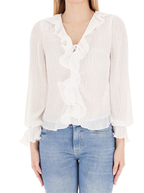 Blusa in chiffon con volant Guess GUESS | W6RH31-WI342G011