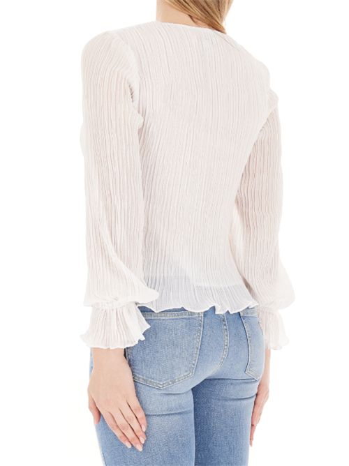Blusa in chiffon con volant Guess GUESS | W6RH31-WI342G011