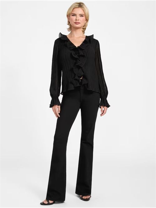 CAMICIA MANICA LUNGA LS FAYE TOP GUESS GUESS | W6RH31-WI342JBLK