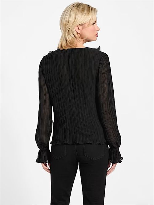 CAMICIA MANICA LUNGA LS FAYE TOP GUESS GUESS | W6RH31-WI342JBLK