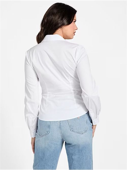 CAMICIA MANICA LUNGA LS EMILY SHIRRED POPLIN TOP GUESS GUESS | W6RH85-W1LU1G011