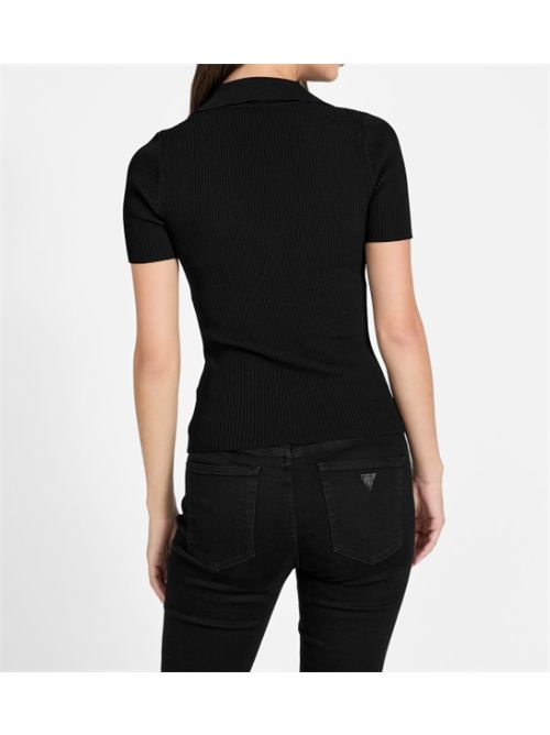 Maglia a costine M/C Guess GUESS | W6RR62-Z0132-JBLK