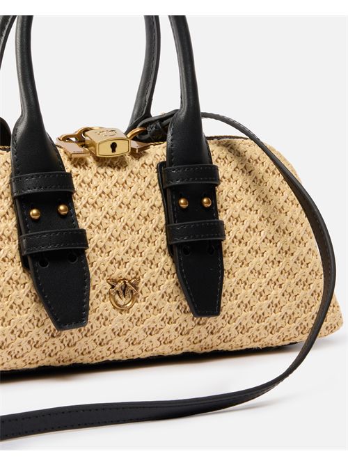 BOWLING BAG HORIZONTAL RAFIA + PINKO PINKO | 105334-A1RLC24Q