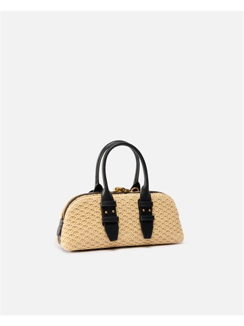 BOWLING BAG HORIZONTAL RAFIA + PINKO PINKO | 105334-A1RLC24Q