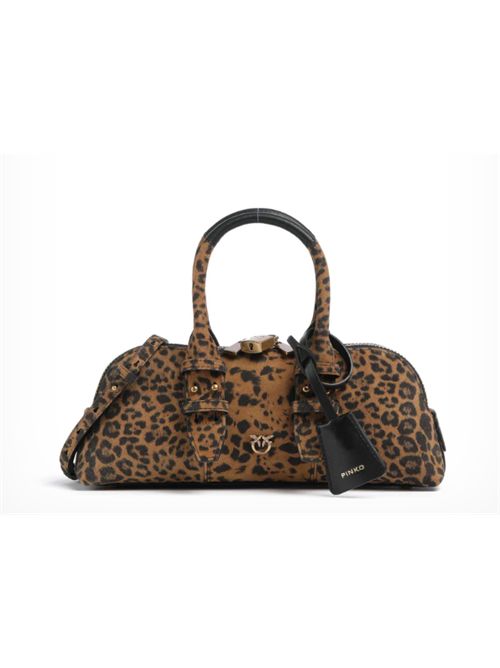 Borsa a mano in pelle ruvida Bowling Bag Horizontal Pinko PINKO | 105334-A32AM35Q