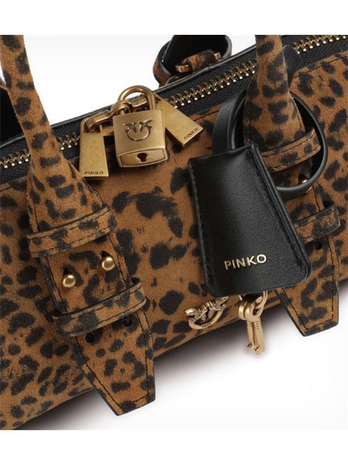 Borsa a mano in pelle ruvida Bowling Bag Horizontal Pinko PINKO | 105334-A32AM35Q