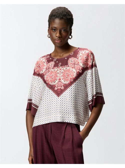 Blusa con motivo cravatteria e stampa piazzata Betsy Pinko PINKO | 106198-A31K-YR1
