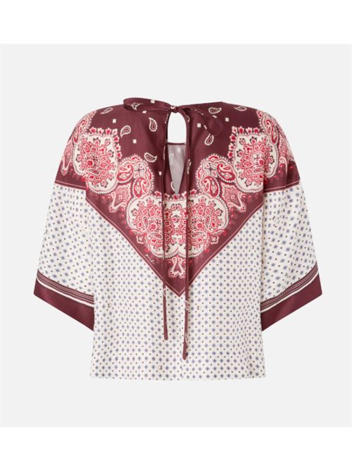 Blusa con motivo cravatteria e stampa piazzata Betsy Pinko PINKO | 106198-A31K-YR1