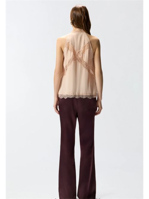 Top con scollo all'americana e pizzo Mandarancio Pinko PINKO | 106263-A32Y-Q35