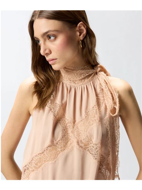 Top con scollo all'americana e pizzo Mandarancio Pinko PINKO | 106263-A32Y-Q35