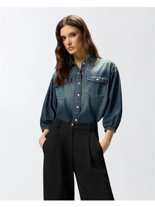 Camicia in denim con maniche a palloncino PINKO PINKO | 106596-A37KPJC