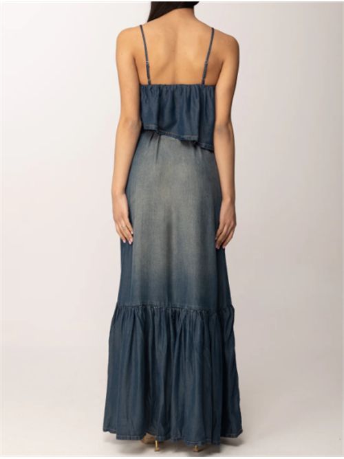 Abito Lungo In Jeans con Balza e Cintura Chiaro di Luna Pinko PINKO | 106626-A388PJC