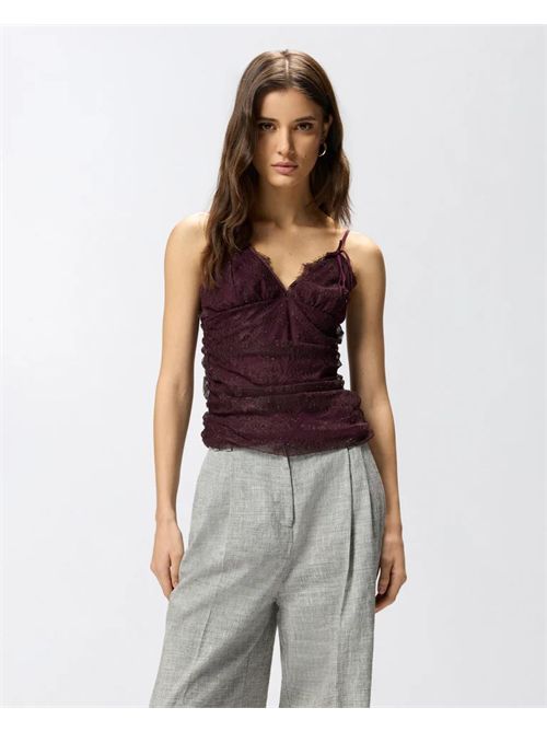 Top in pizzo floreale con spalline Fragola Pinko PINKO | 106726-A378R57