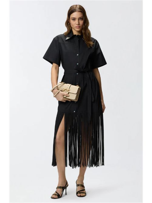 Abito chemisier lungo con frange e dettagli metallici Avigliano Pinko PINKO | 106827-A2LDZ99