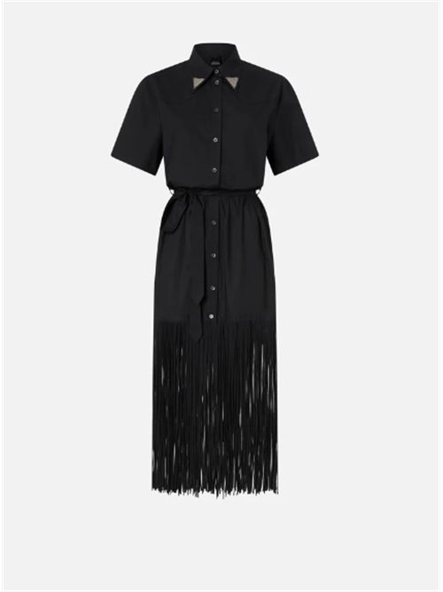 Abito chemisier lungo con frange e dettagli metallici Avigliano Pinko PINKO | 106827-A2LDZ99