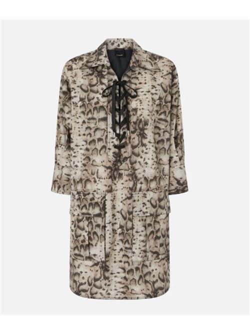 Abito corto con stampa snake e nastri sullo scollo Agra Pinko PINKO | 106842-A3B1CZ9