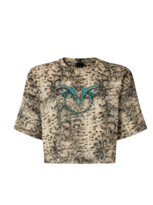 T-shirt Crop Snake Print con applicazioni Terni Pinko PINKO | 106921-A3C8CZ9