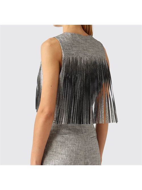 Gilet in cotone e lino con frange Boretto Pinko PINKO | 106965-A3ASZZ2