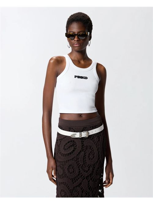 Canotta cropped con logo PINKO PINKO | 107301-A3H6-Z14