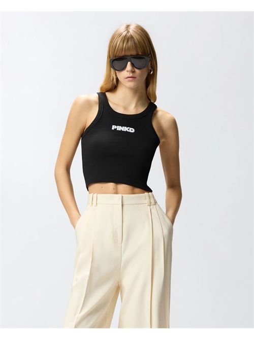 Canotta cropped con logo PINKO PINKO | 107301-A3H6-Z99