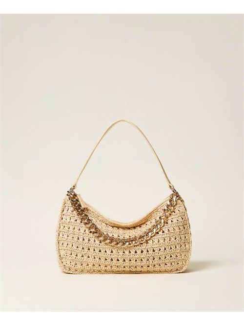Borsa Hobo Grande in Rafia Crochet con catena Liliane Twinset TWINSET | 261TD808000193